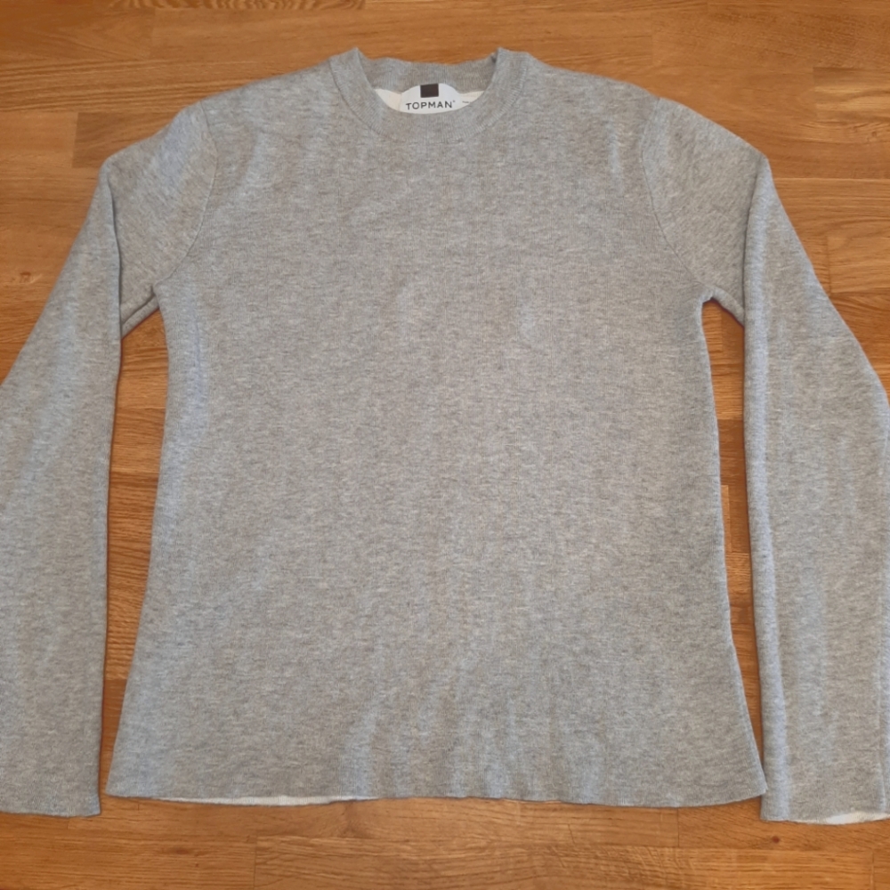 Topman Crew Neck Sweater Light Gray